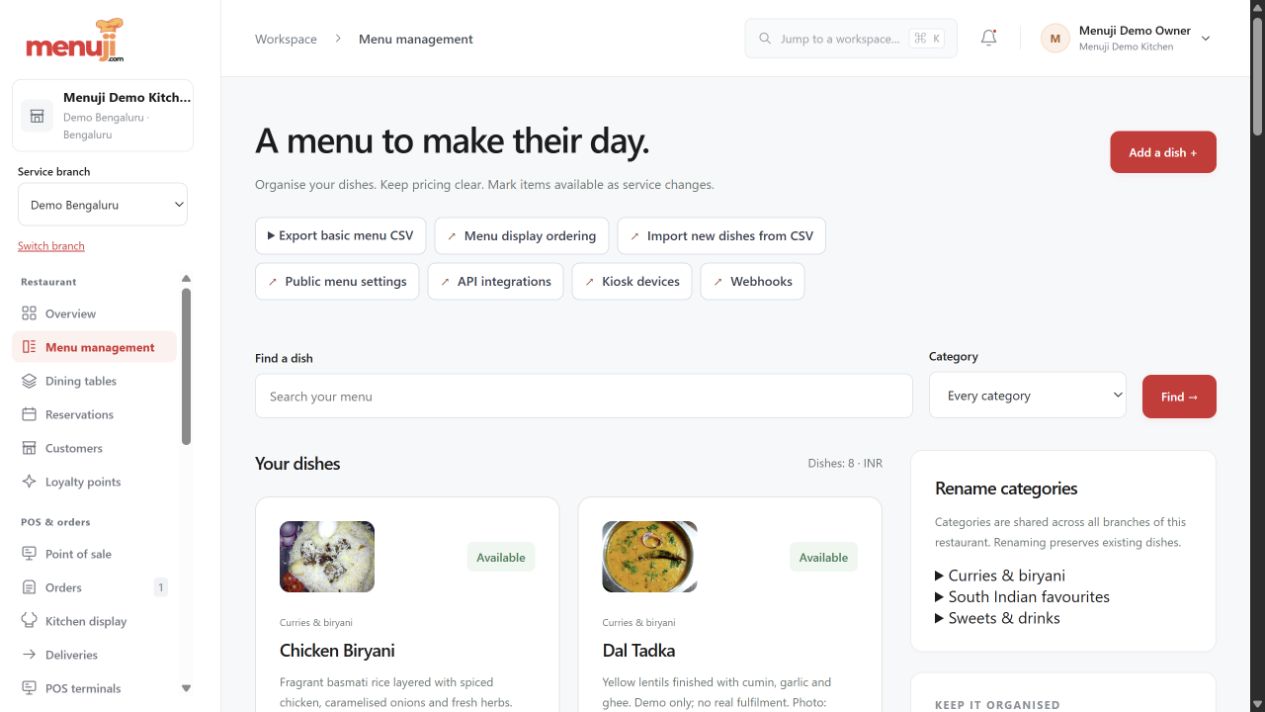 A menu ready for real choices.